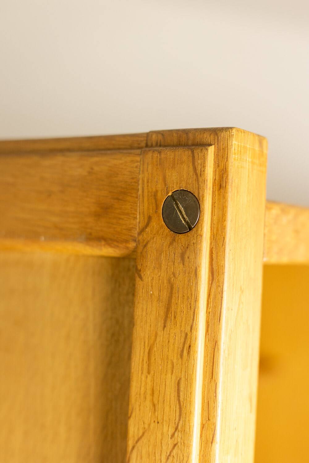 Guillerme and Chambron. Oak wardrobe with integrated secretary. 1970-80.