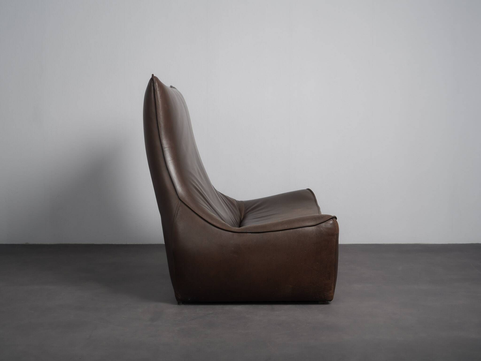 "The Rock" leather 2-seater sofa by Gerard van den Berg for Montis, Netherlands, 1970s