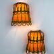 Pair of mid-century rattan wall sconces, Italy, circa 1960s