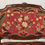 Louis XV style bench upholstered with petit point tapestry, early 19th century