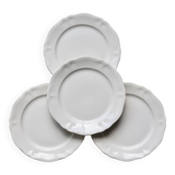 4 vintage dessert plates ivory earthenware Moulin des Loups - Marli song