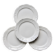 4 vintage dessert plates ivory earthenware Moulin des Loups - Marli song