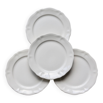 4 vintage dessert plates ivory earthenware Moulin des Loups - Marli song