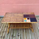 Rattan coffee table and magazine rack