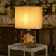 Lamp with plane tree leaf inclusion by Pierre Giraudon 1970s