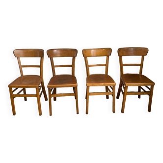 Set of 4 old bistro chairs, midcentury