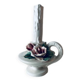 Italian slip candle holder signed