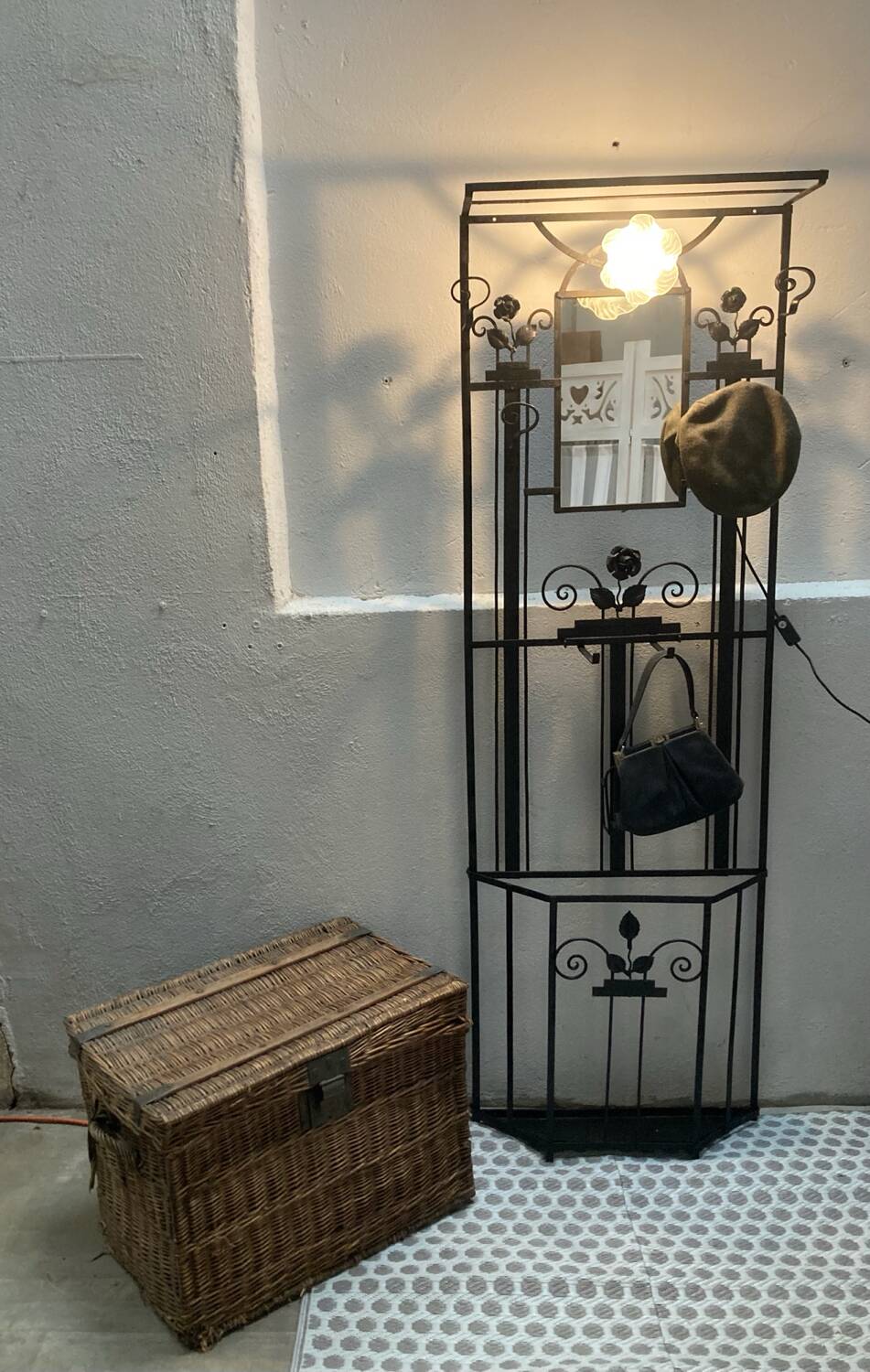 Art Deco coat rack wrought iron wardrobe