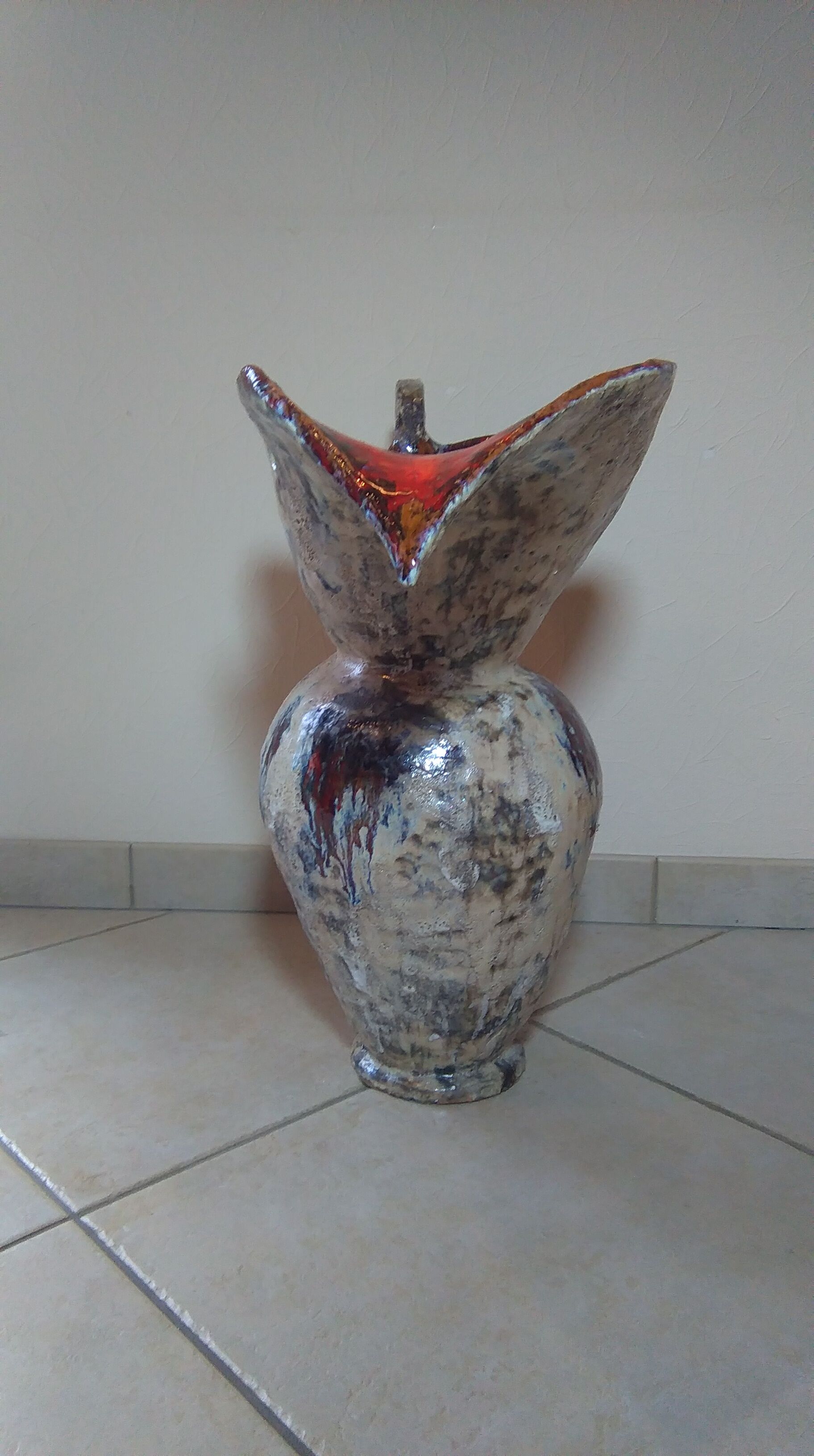 Zoomorphic vallauris ceramic pitcher