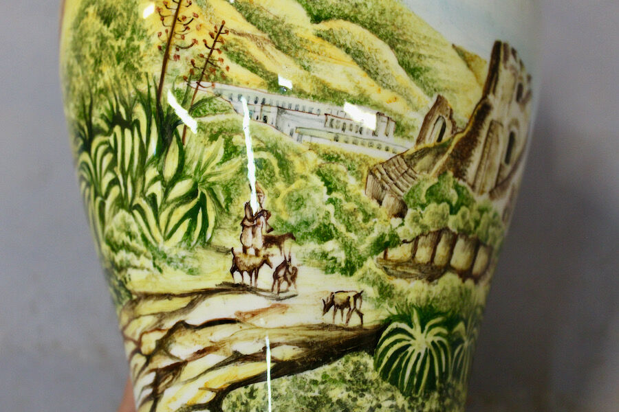 Oriental earthenware vase