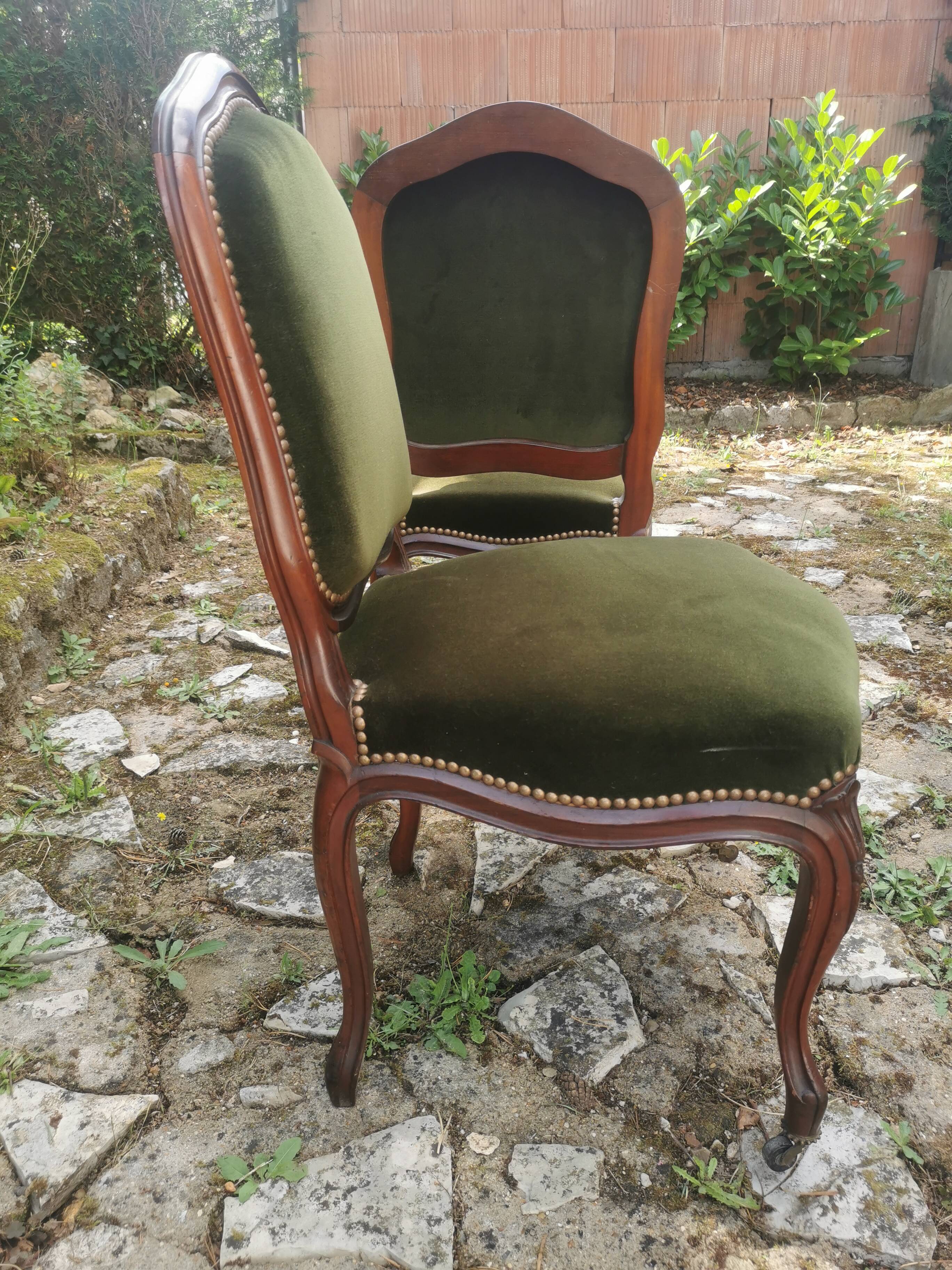Two empire velvet chairs