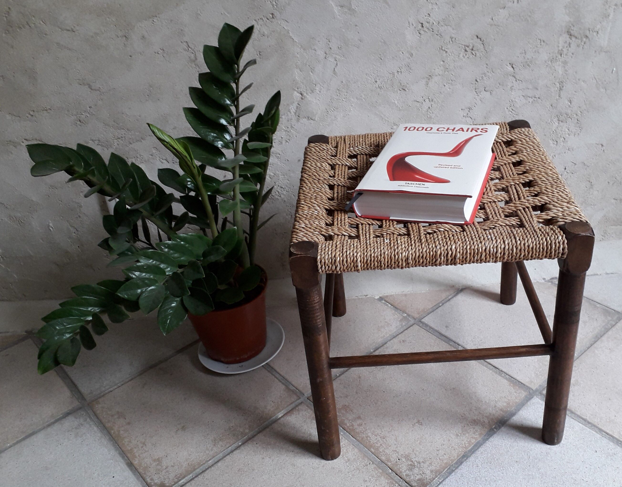 Wooden stool and rope