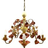 Lustre floral Hollywood Regency, années 1970