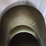 Green velvet toad armchair