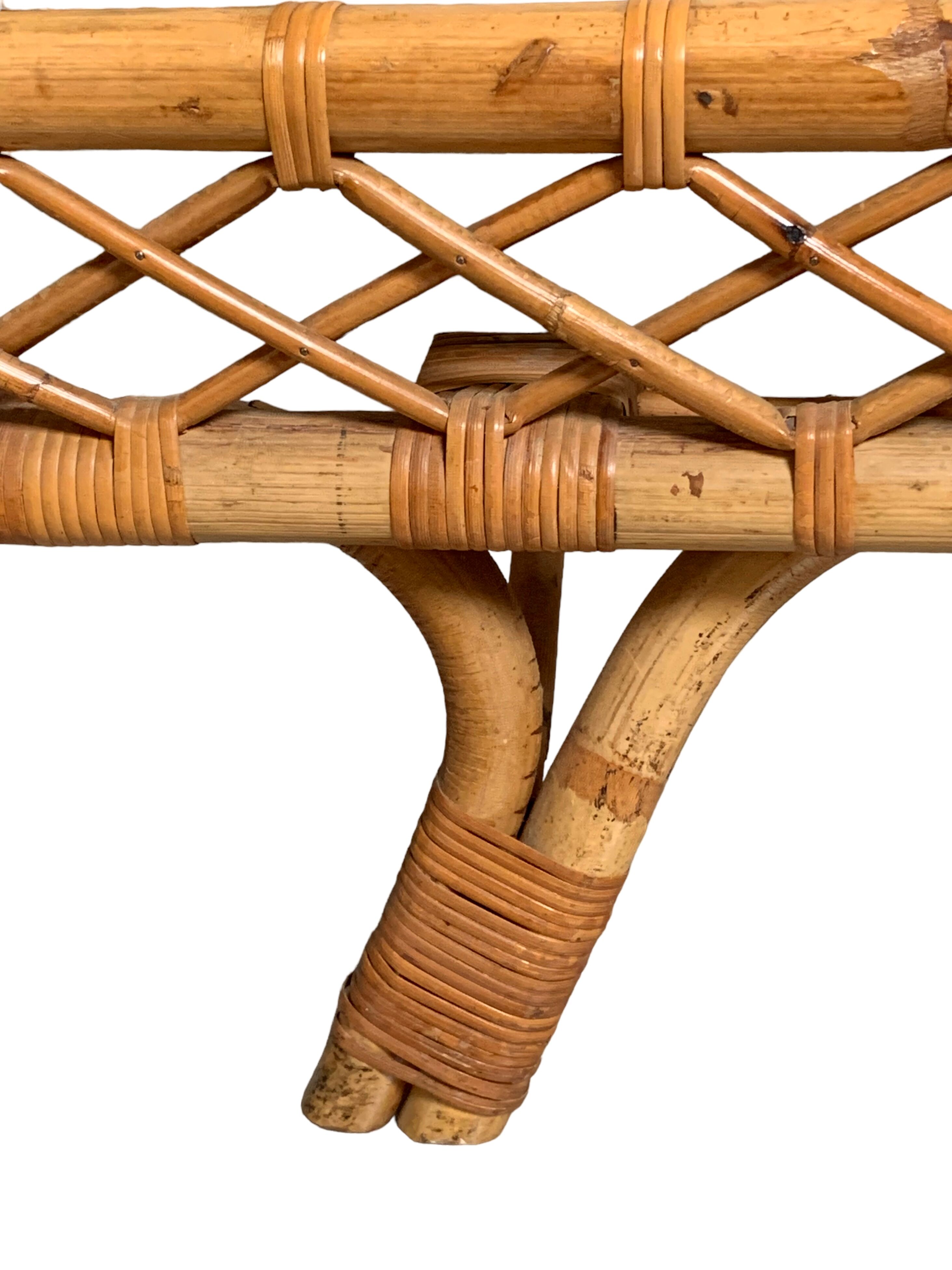 Daybed rattan bench bed 1950