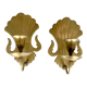 Pair of brass wall candle holders