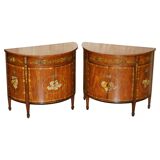 Pair of Adams Sheraton demi-lune sideboards