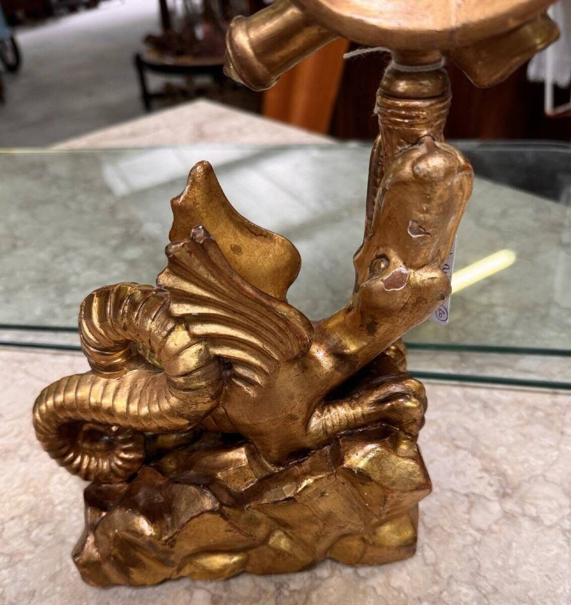 According to Gabriel Viardot: dragon mirror in gilded wood.