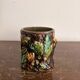 Ancien Pot Vase Porte Pinceaux Barbotine Tronc Feuilles Baies Naturaliste