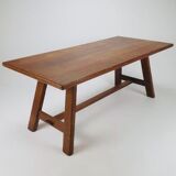 Table à manger brutaliste de style château + 8 chaises