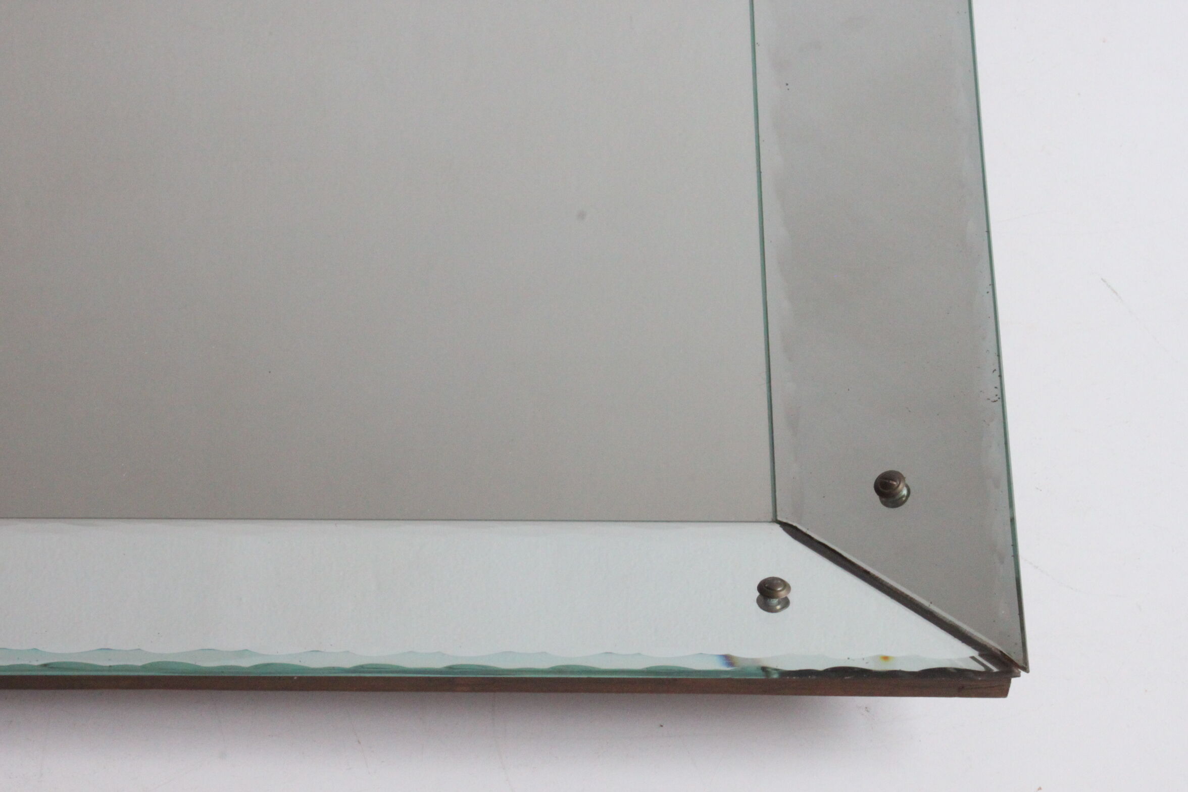 Art Deco box mirror with scalloped edges France 1930s