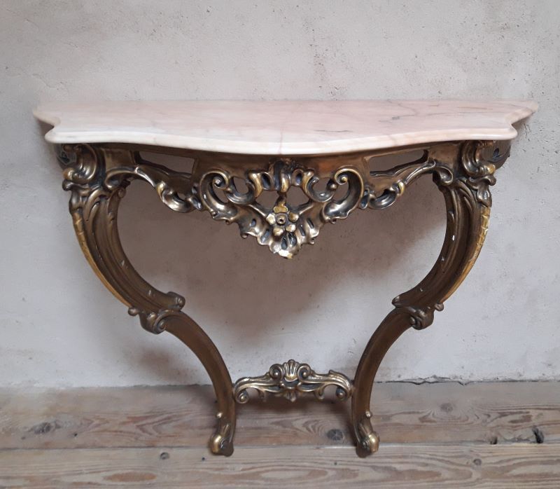Gilded wooden console marble Louis XV style