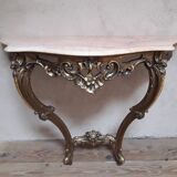 Gilded wooden console marble Louis XV style