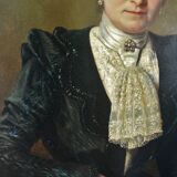 Portrait Adolphe Demange élègante aux gants 1899