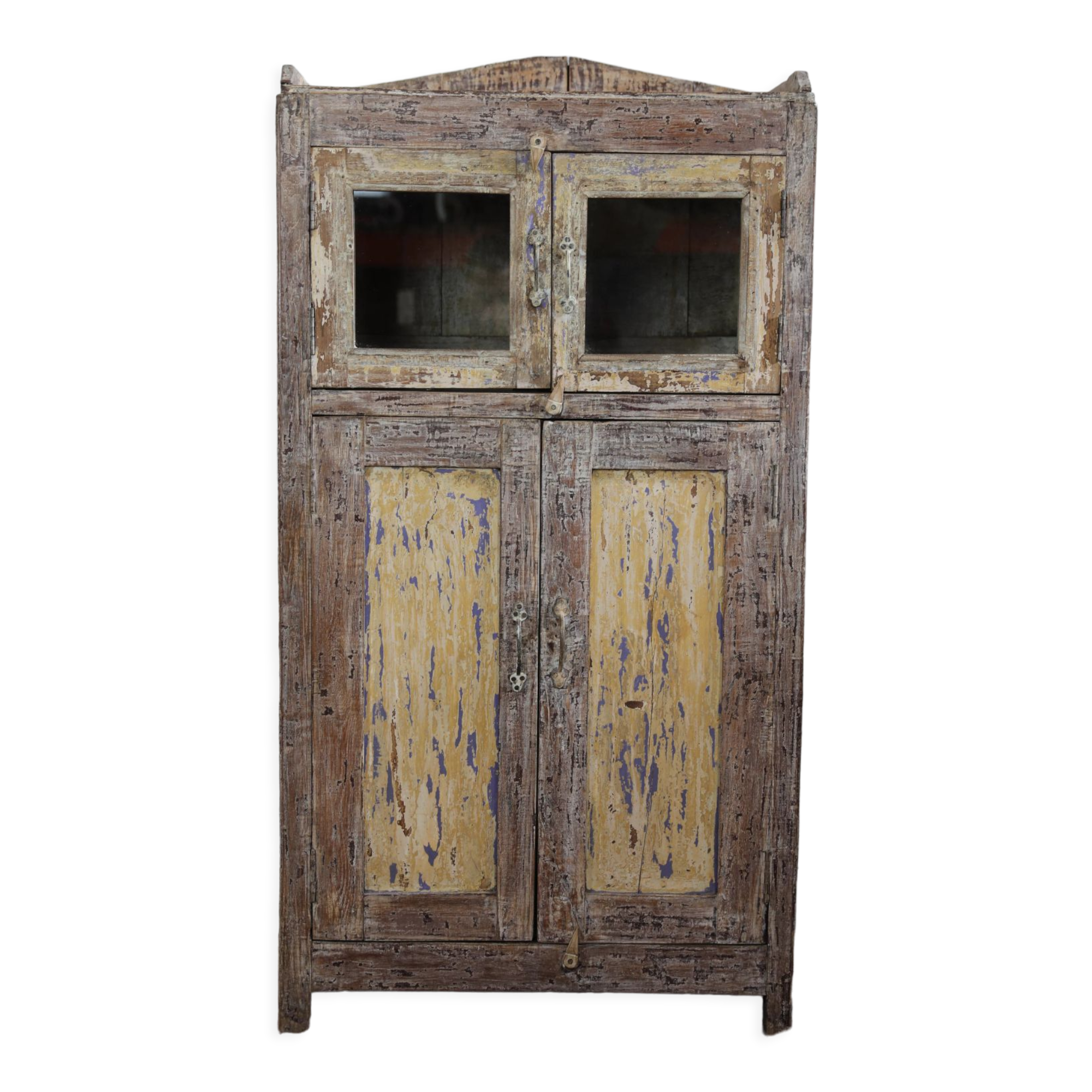 Meuble indien Vaisselier 4portes en 2 parties