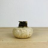 Round travertine lighter, 1980s, Italy