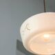 Mid-century Modern Italian Brass and White Glass Pendant Lamp, 1960s