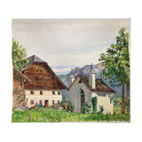 Aquarelle de montagne vintage
