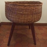 Vintage rattan plant holder