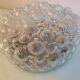 Round ceiling lamp in bubbled glass / vintage 60s-70s