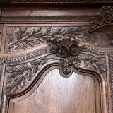 Beautiful and ancient Norman wedding wardrobe, richly carved