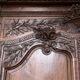 Beautiful and ancient Norman wedding wardrobe, richly carved