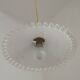 Vintage French White Opaline Glass Pendant Light Clear Glass Edge 5405