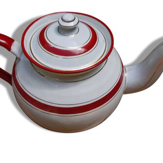 Old teapot, enameled metal, Star Pen