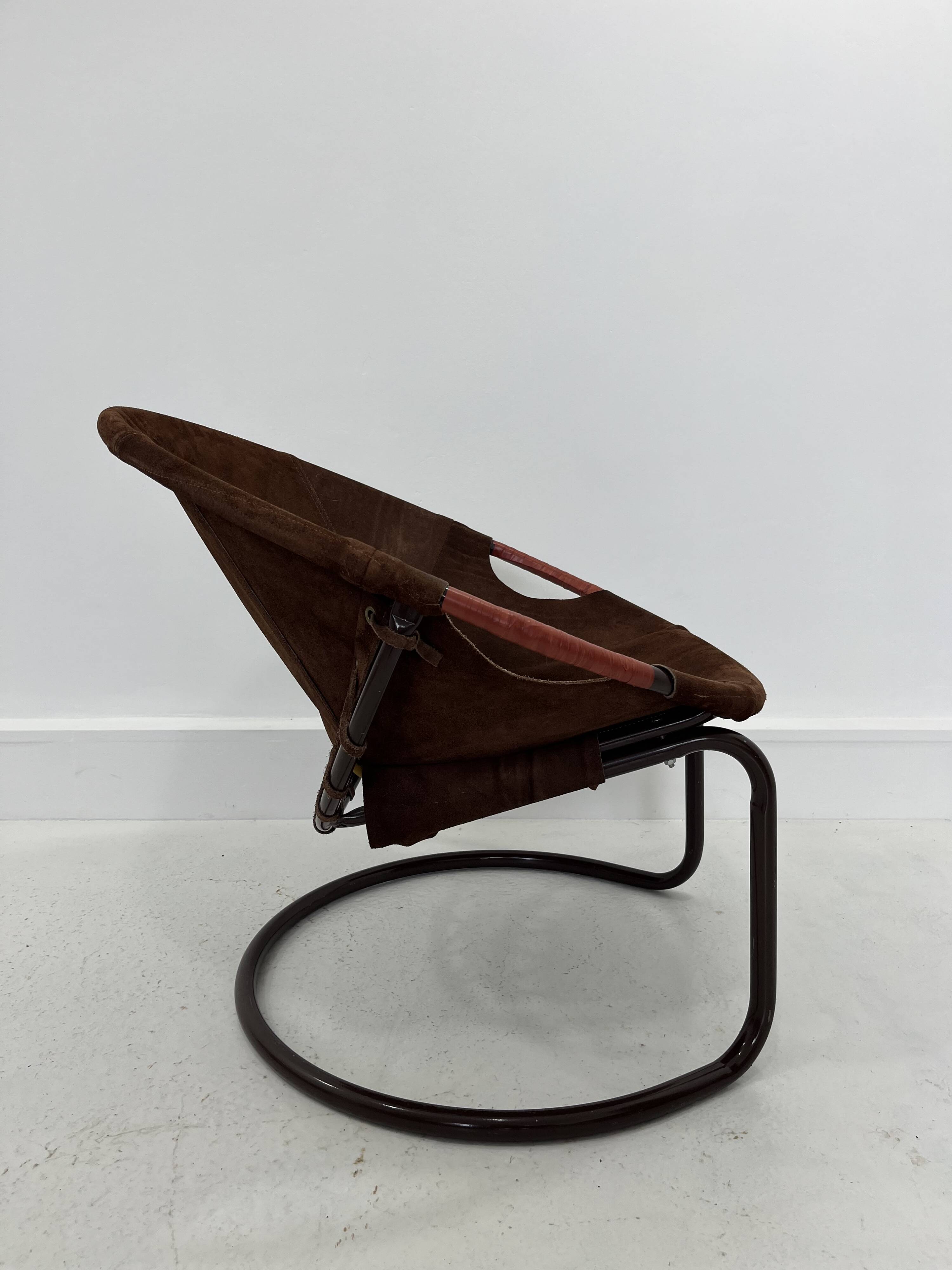 Vintage Suede Ball Chair by Lusch & Co., 1970s