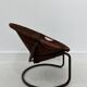 Fauteuil boule vintage en daim par Lusch & Co., 1970s
