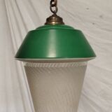 Vintage sandblasted glass pendant light