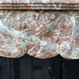 Louis XV style fireplace in grey Ardennes marble, circa 1880.