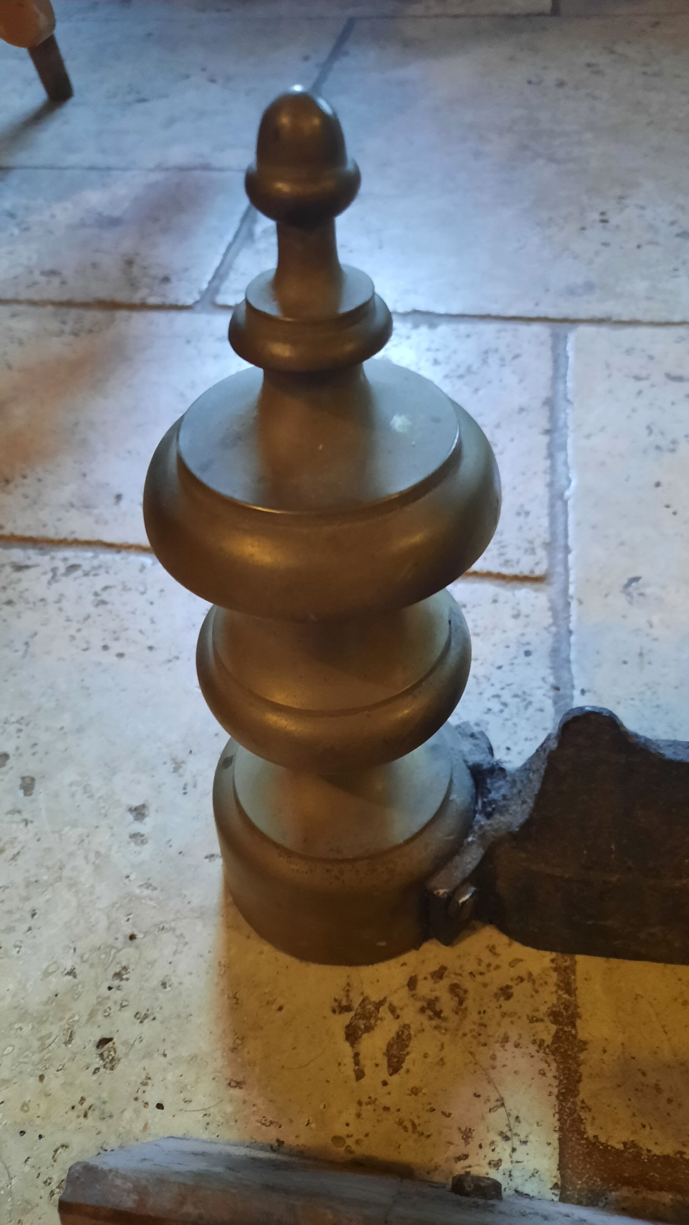 Pair of bronze chenets