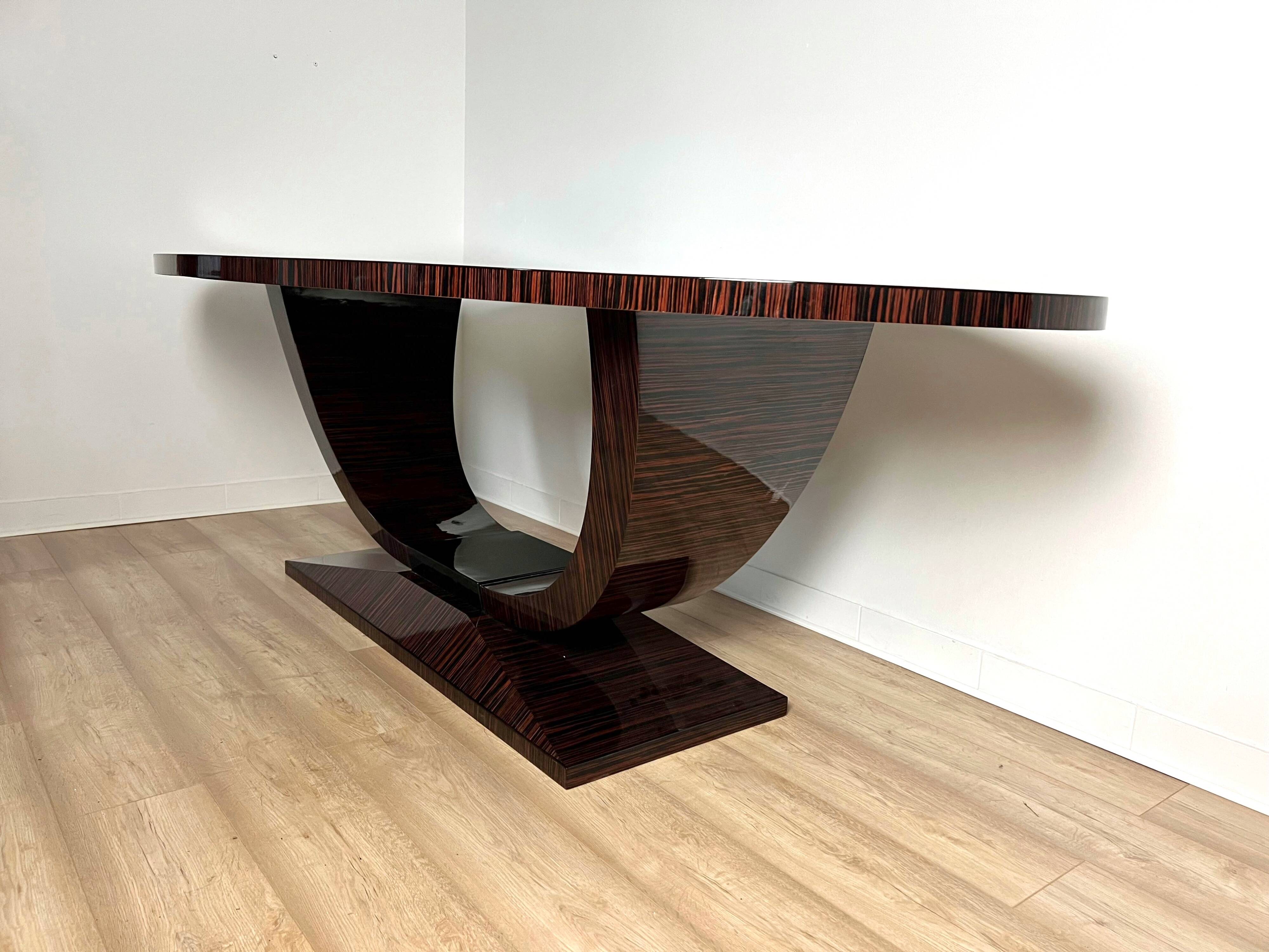 Art Deco Oval Dining Table 240 x 120 cm - Makassar Ebony