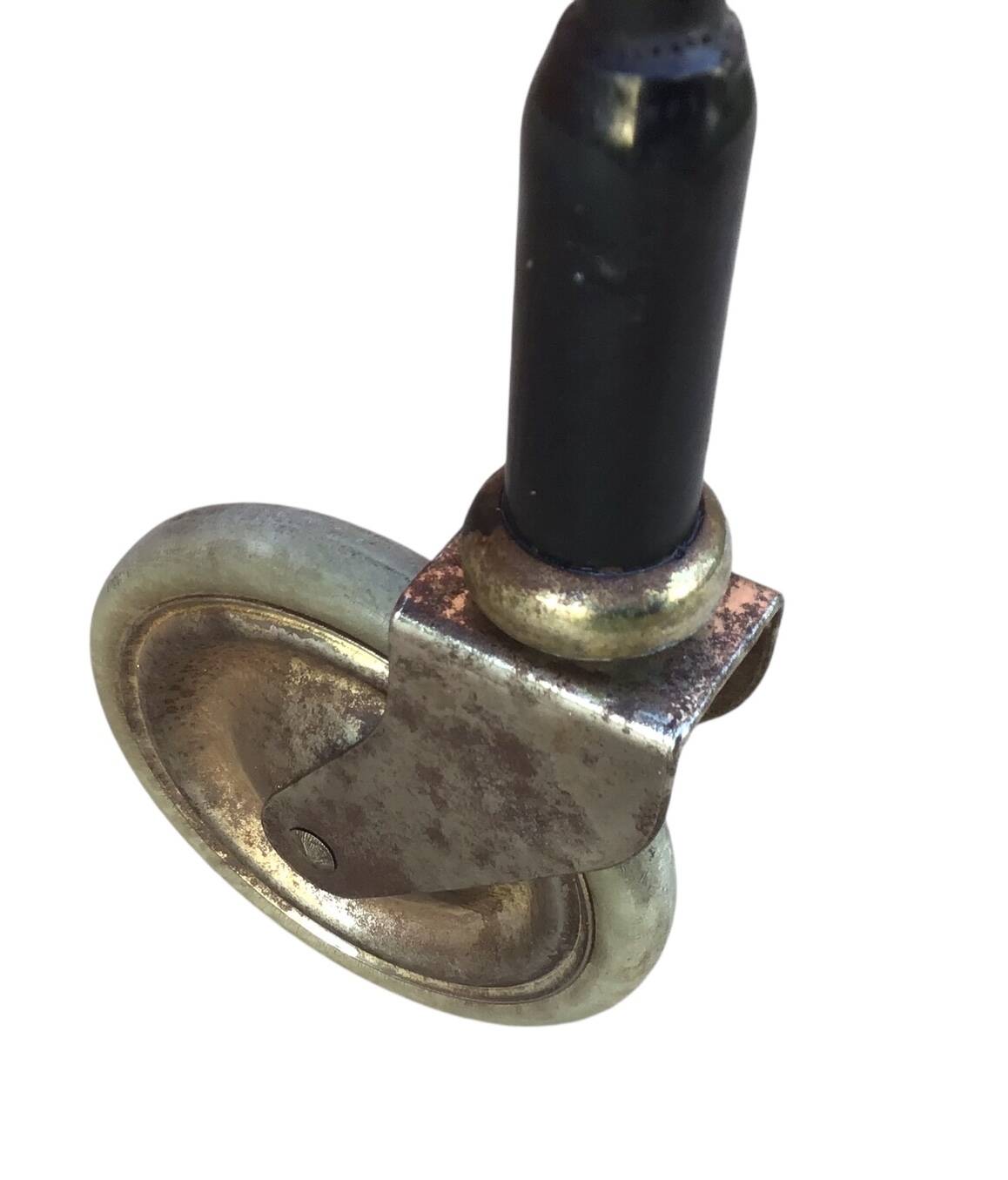 Vintage Scandinavian serving trolley in teak and metal, metal wheels, 1960s