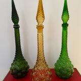 Italian Empoli carafe with bubbled glass