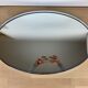 Oval mirror strapping chrome 70s - 59 x 38 cm