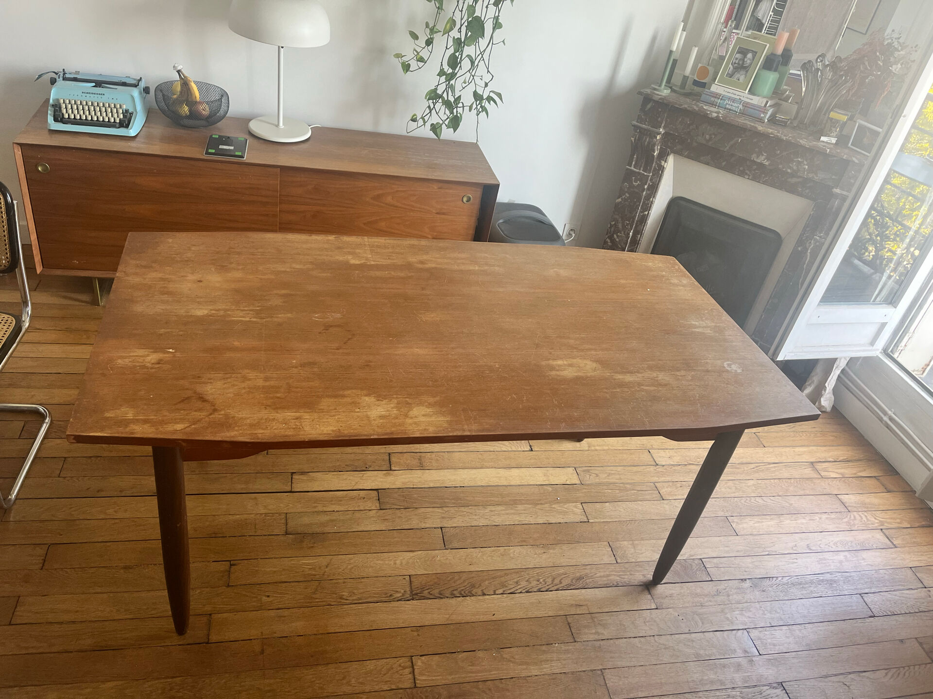 Scandinavian extendable wooden table
