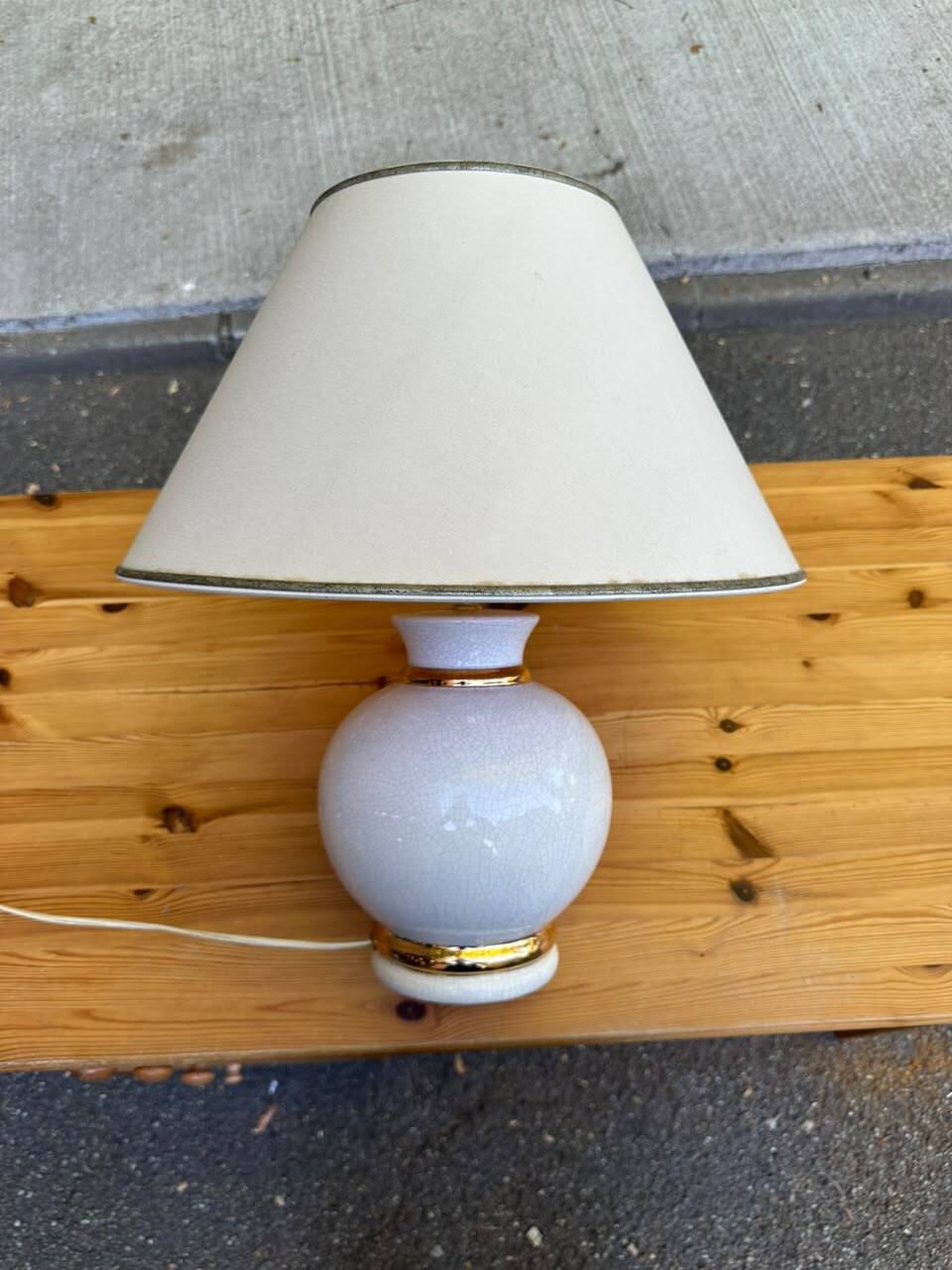 Vintage table lamp in crackled ceramic Rosagaso Spain 1990