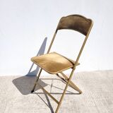 Chaise opéra pliante dorée